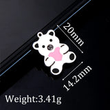 10pcs Stainless Steel Bear Pendant Necklace Charm DIY Jewelry Accessories