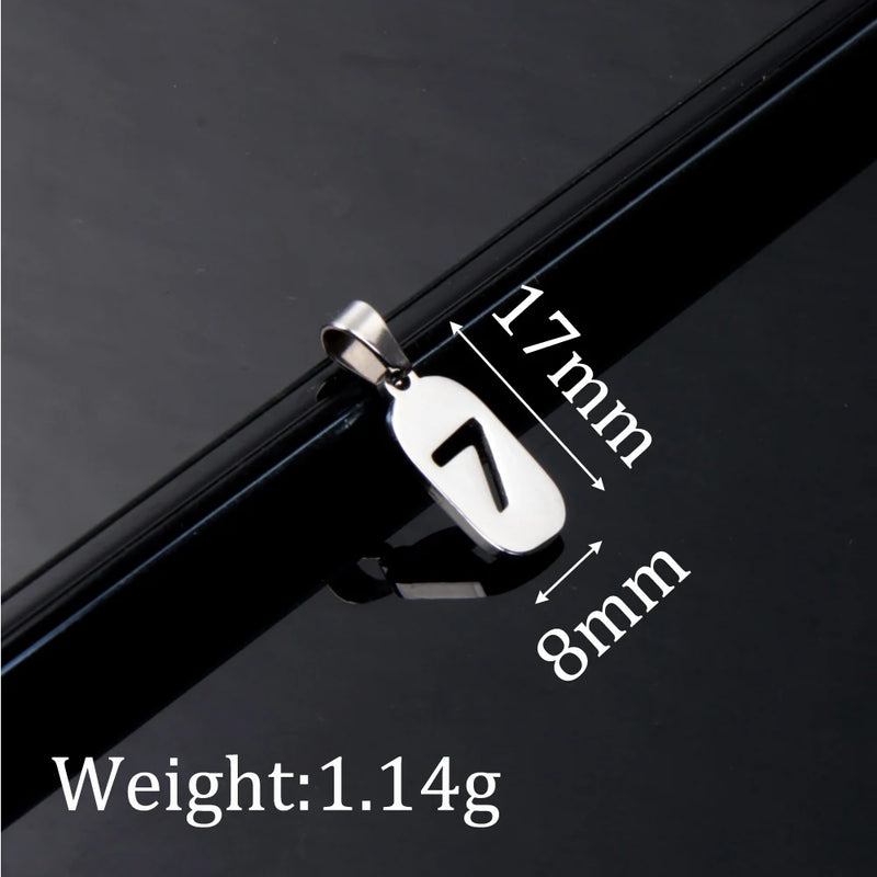 Stainless Steel Number Pendant for Necklace DIY Jewelry DZ-3025