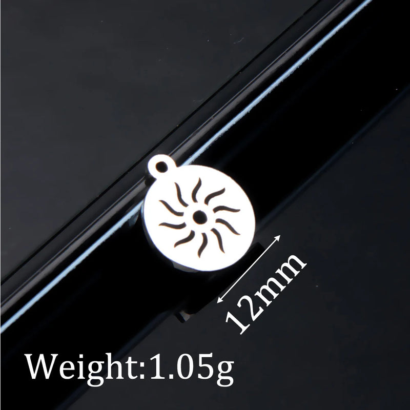 10pcs Stainless Steel sun flower Pendant DIY Jewelry Accessories