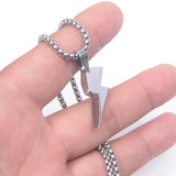 Stainless Steel Lightning Pendant for Necklace Making Charm DIY Jewelry DZ-3018