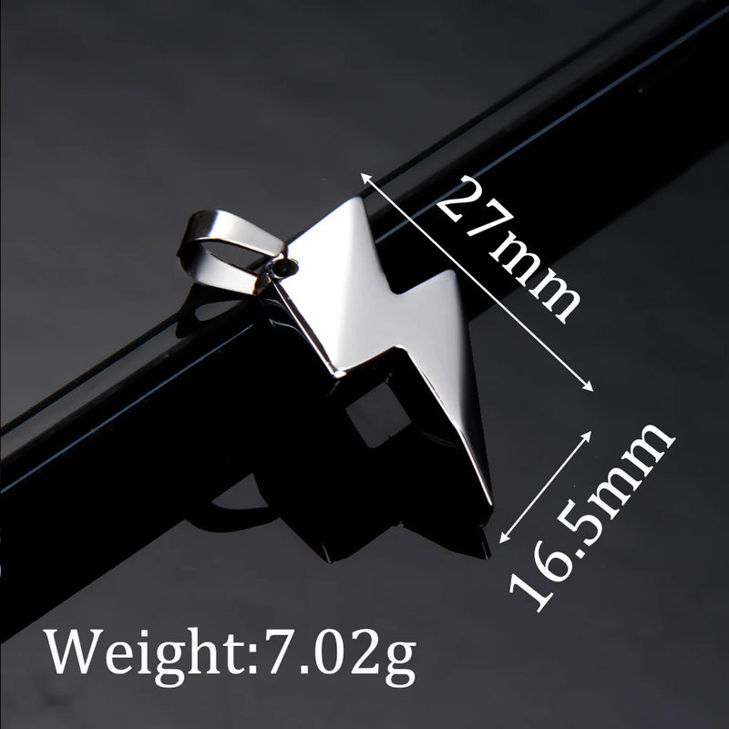 Stainless Steel Lightning Pendant for Necklace Making Charm DIY Jewelry DZ-3018