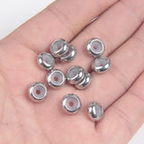 20pcs Stainless Steel Silicone Beads Ball Crimp End Beads for Jewelry Making DIY