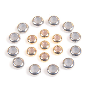 20pcs Stainless Steel Silicone Beads Ball Crimp End Beads for Jewelry Making DIY
