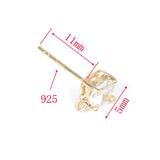 Synthetic Zircon K Plated Stud Earrings Jewelry Component