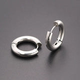 Geometric Stainless Steel Stud Earrings Vintage Punk Earclip Ear Loop Jewelry