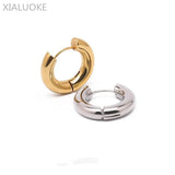 Geometric Stainless Steel Stud Earrings Vintage Punk Earclip Ear Loop Jewelry