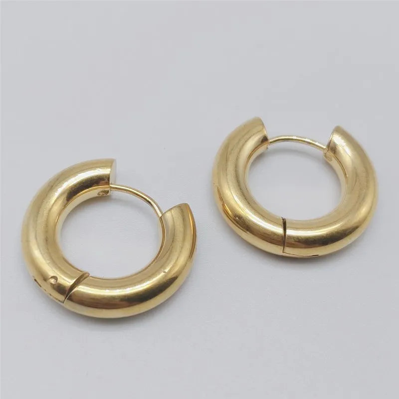 Geometric Stainless Steel Stud Earrings Vintage Punk Earclip Ear Loop Jewelry