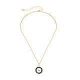 Geometric Square Epoxy Daisy Pendant Necklace for Women