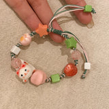Character Bead Bracelet for Women, Smoked Pull Bracelets