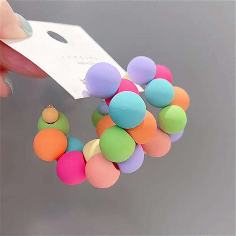 Colorful Hoop Earrings For Women Candy Jewelry Gift