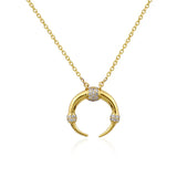 Geometric Moon Pendant Necklace For Women Crescent Clavicle Chain Jewelry