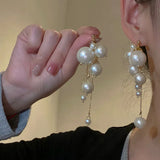 Long Tassels Pearl Drop Earrings Pendant Jewelry