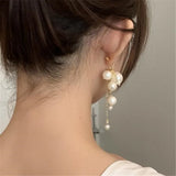 Long Tassels Pearl Drop Earrings Pendant Jewelry