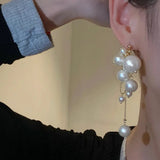 Long Tassels Pearl Drop Earrings Pendant Jewelry