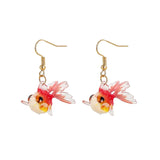 Stereoscopic Anchovies Earring Pendant Goldfish Dangle Earrings