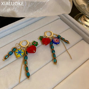 Geometric Heart-shaped Earclip Earrings for Women