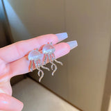 Geometric Metal Resin Jellyfish Stud Earrings For Women