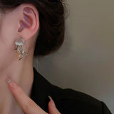 Geometric Metal Resin Jellyfish Stud Earrings For Women