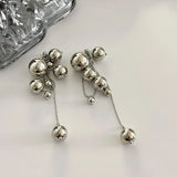 Long Tassels Metal Ball Pendant Earrings For Women