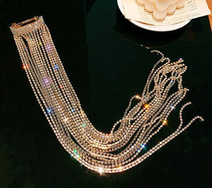 Silver Rhinestone Hairpins Tassel Crystal Hair Jewelry