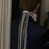 Silver Rhinestone Hairpins Tassel Crystal Hair Jewelry