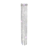 Silver Rhinestone Hairpins Tassel Crystal Hair Jewelry