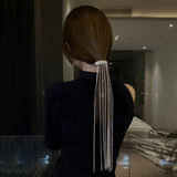 Silver Rhinestone Hairpins Tassel Crystal Hair Jewelry