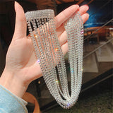 Silver Rhinestone Hairpins Tassel Crystal Hair Jewelry
