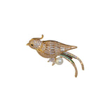Metal Crystal Zircon Pearl Bird Brooch Rhinestone Brooch Jewelry