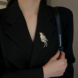 Metal Crystal Zircon Pearl Bird Brooch Rhinestone Brooch Jewelry