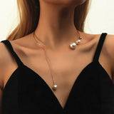 Metal Torques Simulated Pearl Choker Necklace