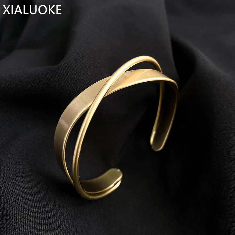 Punk Metal Twist Bracelet for Women