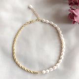 Baroque Pearls Pendant Necklace Women Retro Style Short Jewelry