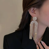 Geometric Crystal Dangle Earrings Vintage Hyperbole Full Rhinestone Drop Earring