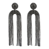 Geometric Crystal Dangle Earrings Vintage Hyperbole Full Rhinestone Drop Earring