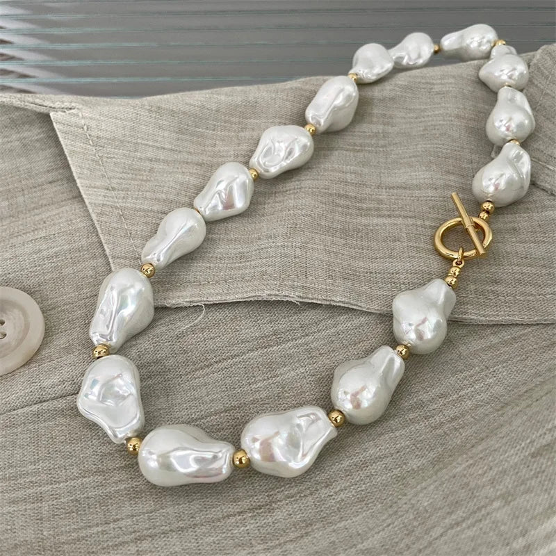 Baroque Pearl Choker Necklace for Women Wedding Party Jewelry