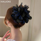 Vintage Fluffy Chiffon Flower Clips Hair Accessories DIY