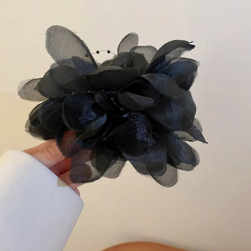 Vintage Fluffy Chiffon Flower Clips Hair Accessories DIY