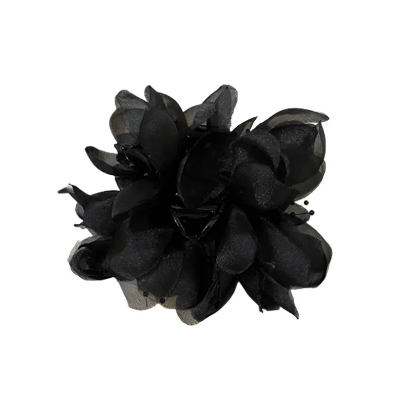 Vintage Fluffy Chiffon Flower Clips Hair Accessories DIY