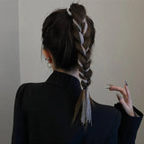 Vintage Geometric Metal Chain Hairpins Tassel Headband Bride Accessories
