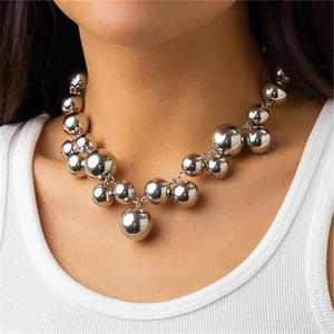 Vintage Acrylic Pearls Bead Necklace Clavicle Chain Women's Pendant Necklace