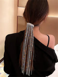 Vintage Shine Rhinestone Hairpins Tassel Crystal Barrettes Wedding Jewelry