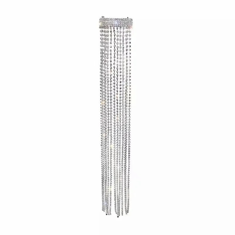 Vintage Shine Rhinestone Hairpins Tassel Crystal Barrettes Wedding Jewelry