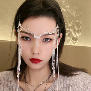 Vintage Tassel Rhinestone Hairpins Headband Water Drop Crystall Hair Accessories