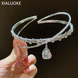 Vintage Zircon Water Drop Crystal Pendant Necklace Choker