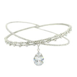 Vintage Zircon Water Drop Crystal Pendant Necklace Choker