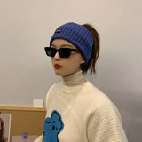 Women Headband Solid Wide Cotton Turban Knitted Cotton Hairband