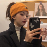 Women Headband Solid Wide Cotton Turban Knitted Cotton Hairband