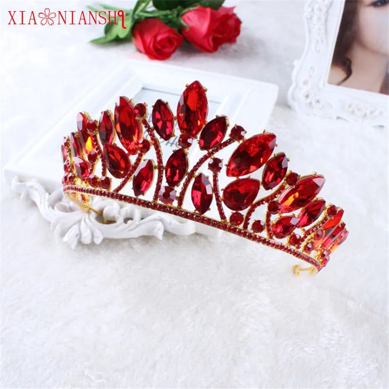Royal Queen Crown Rhinestone Tiara Head Jewelry Quinceanera Crown