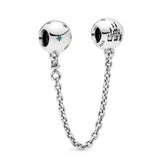 XIAOYI S925 Flower Geometric Double Ring Fastening Clip Safety Chain